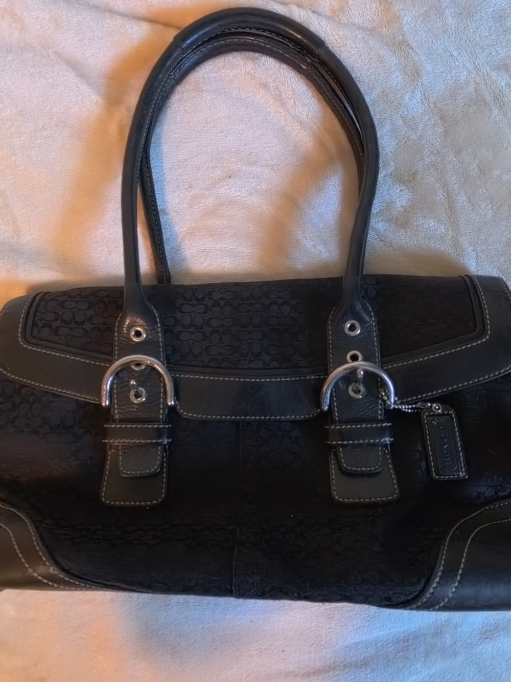 Coach 7080 Black Signature Soho Bag